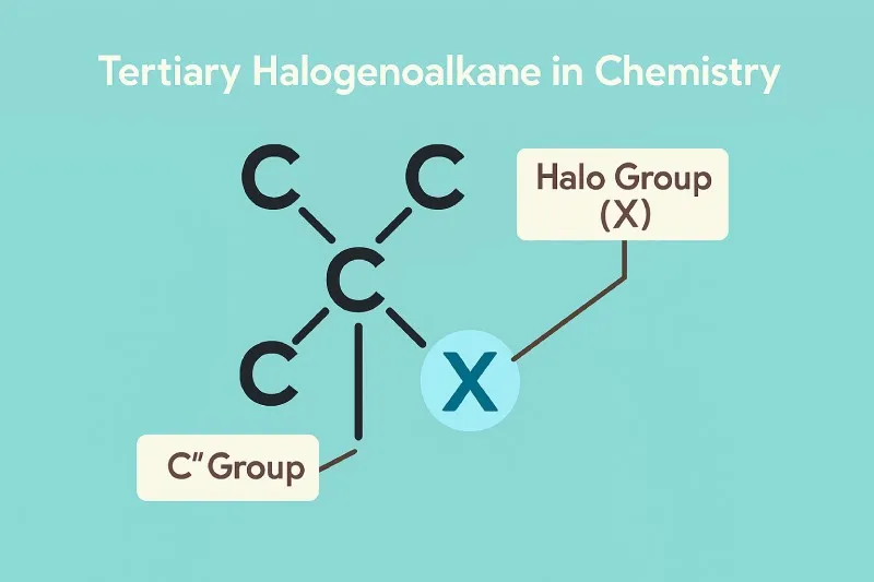 Tertiary halogenoalkanes feature a halogen on a carbon bonded to three alkyl groups