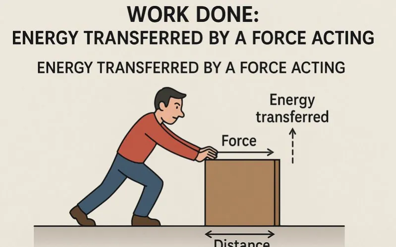 Work done: Energy transferred by a force acting
