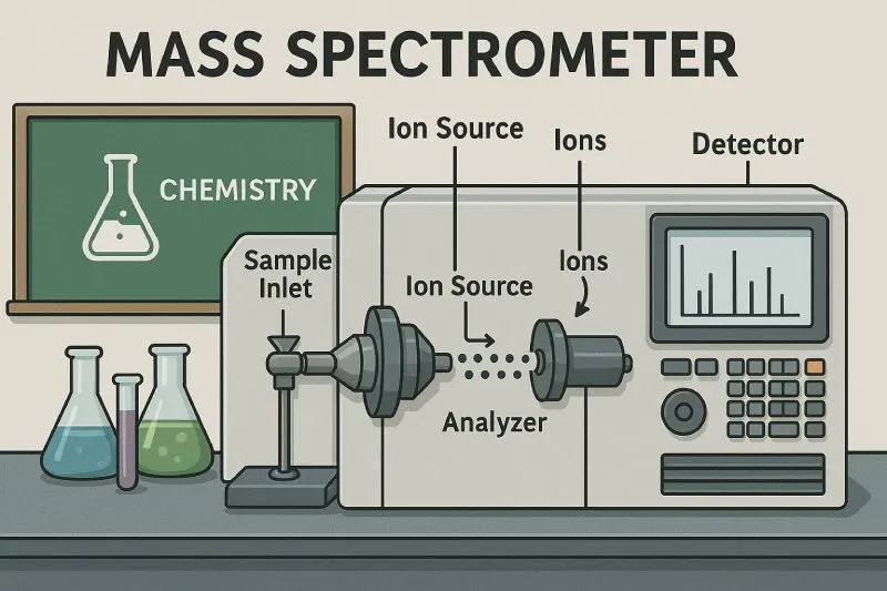 Mass spectrometer: It is used for identifying unknown substances