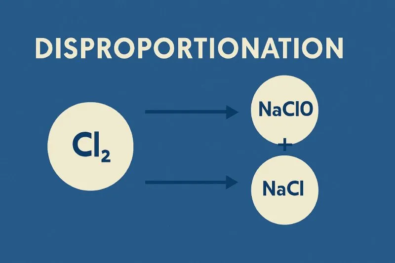 Disproportionation: A redox reaction in which the same element is both oxidized and reduced