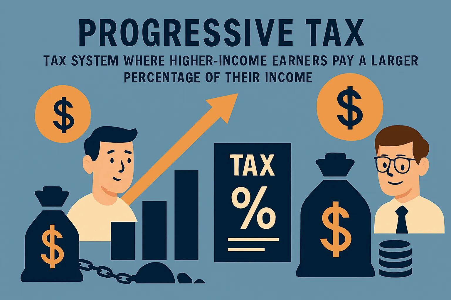 Progressive tax: tax system where higher-income earners pay a larger percentage of their income