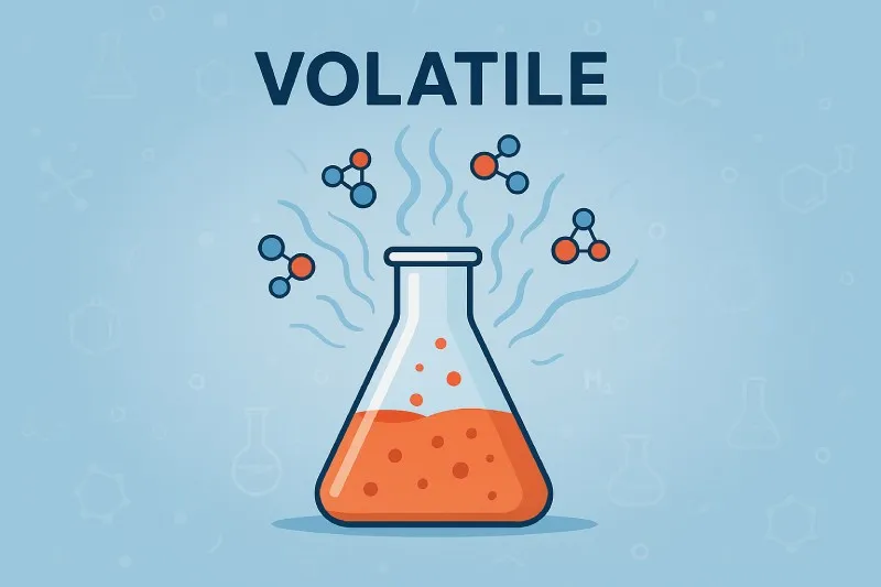 Volatile: Describes a liquid that evaporates easily