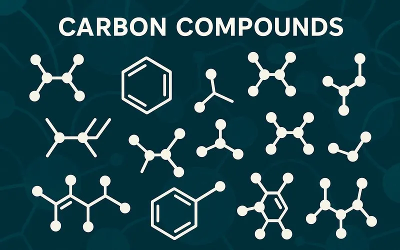 Carbon compounds: Molecules containing carbon atoms