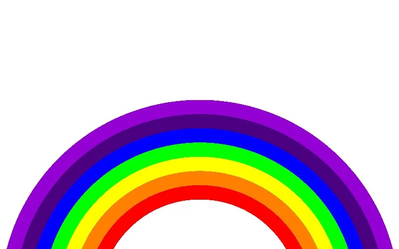 Rainbow: Spectrum of colors formed by light refraction and reflection