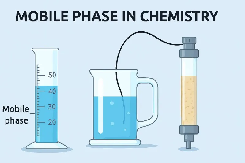 The mobile phase is the fluid that carries analytes through the chromatography system