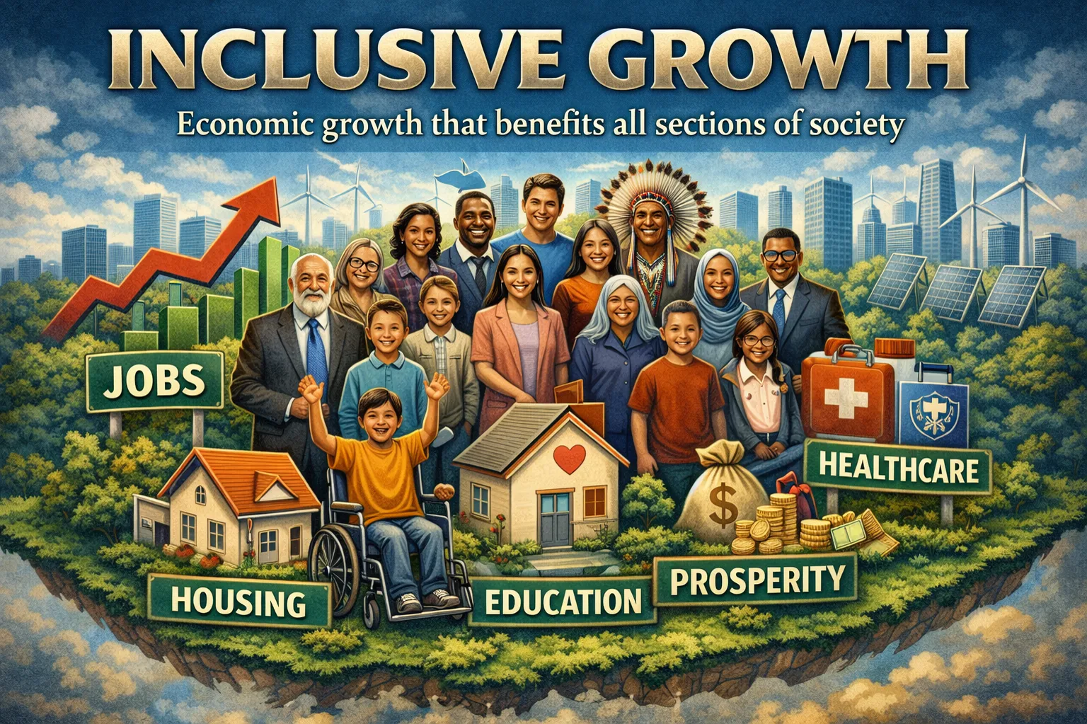 Inclusive growth: Economic growth that benefits all sections of society.