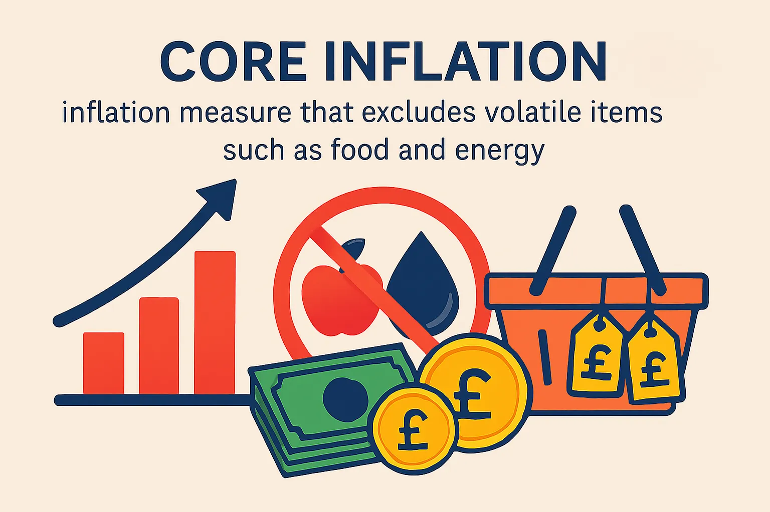 Core inflation: inflation measure that excludes volatile items such as food and energy