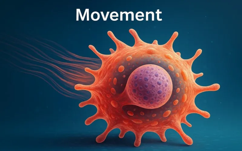 Movement: Ability of an organism to change position or place