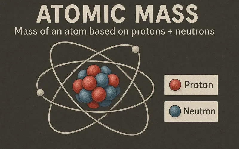 Atomic mass: Mass of an atom based on protons + neutrons 
