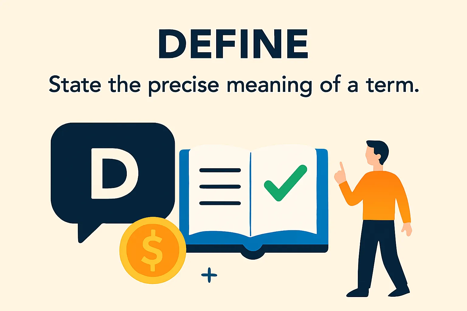 Define: State the precise meaning of a term.