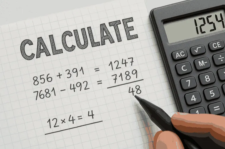 calculate: work out from given facts, figures or information 