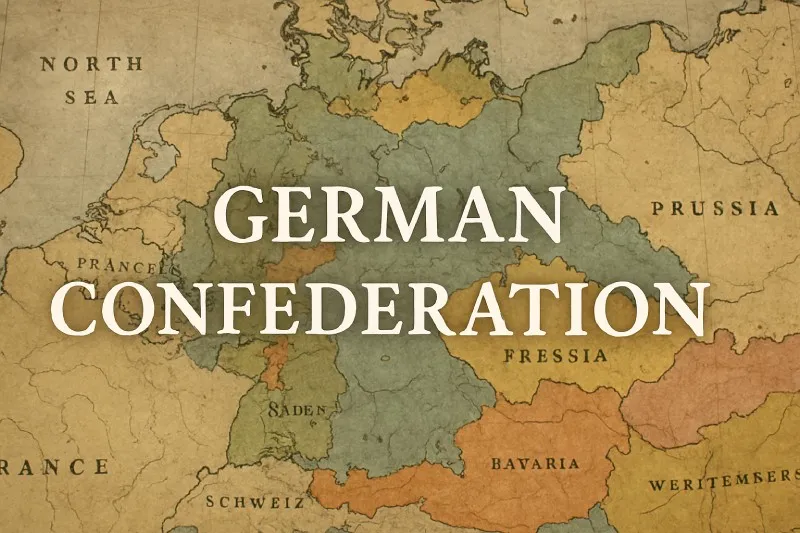 German Confederation: A loose association of German states created in 1815 to coordinate economic and defense policies