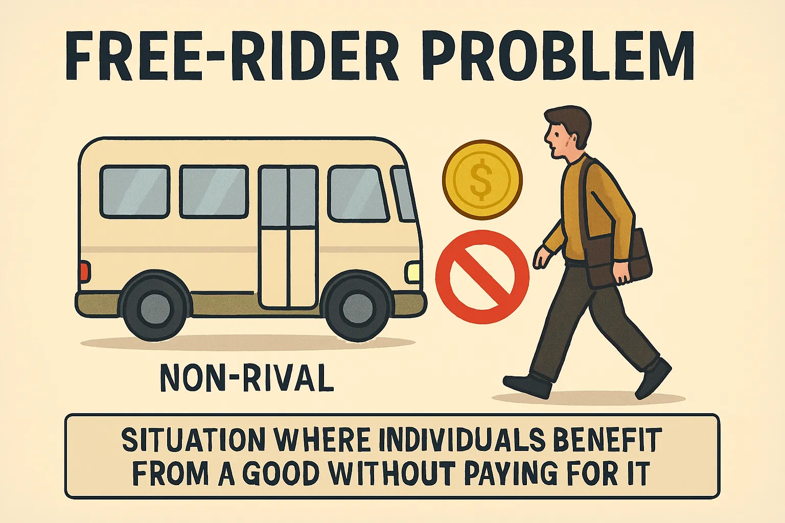 Free-rider problem: situation where individuals benefit from a good without paying for it