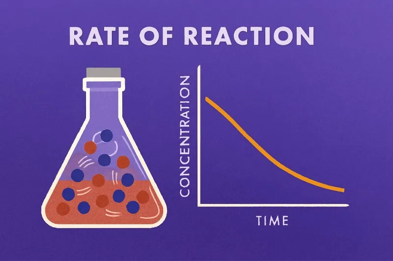 Rate of reaction: Change in concentration per unit time