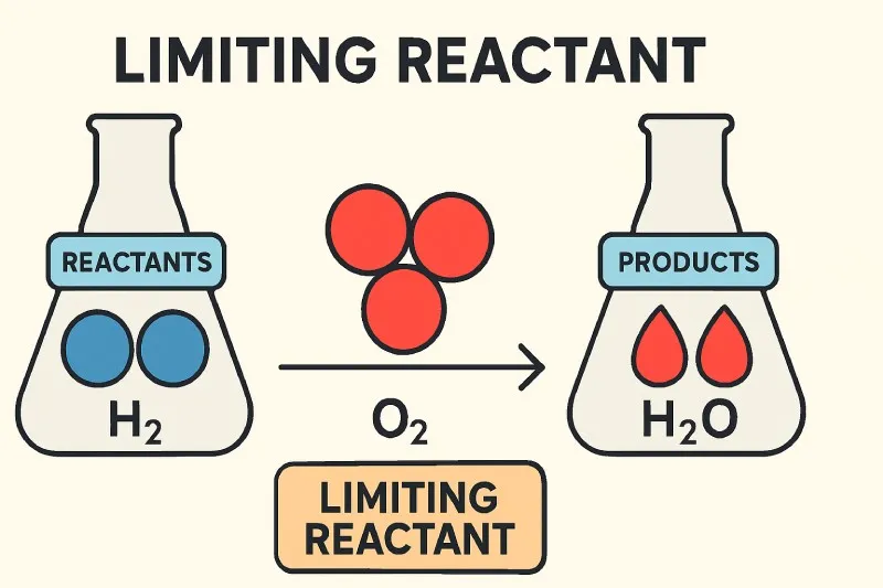 Limiting reactant: Completely used up, limits product