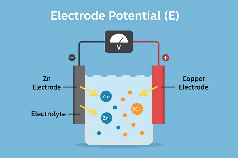 Electrode Potential (E): A measure of the tendency of a species to gain or lose electrons