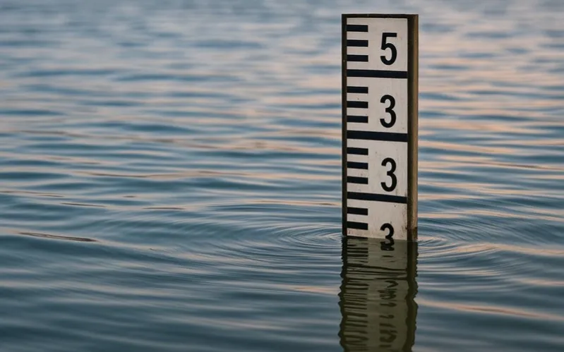 Water level: Height of the surface of water at a given point