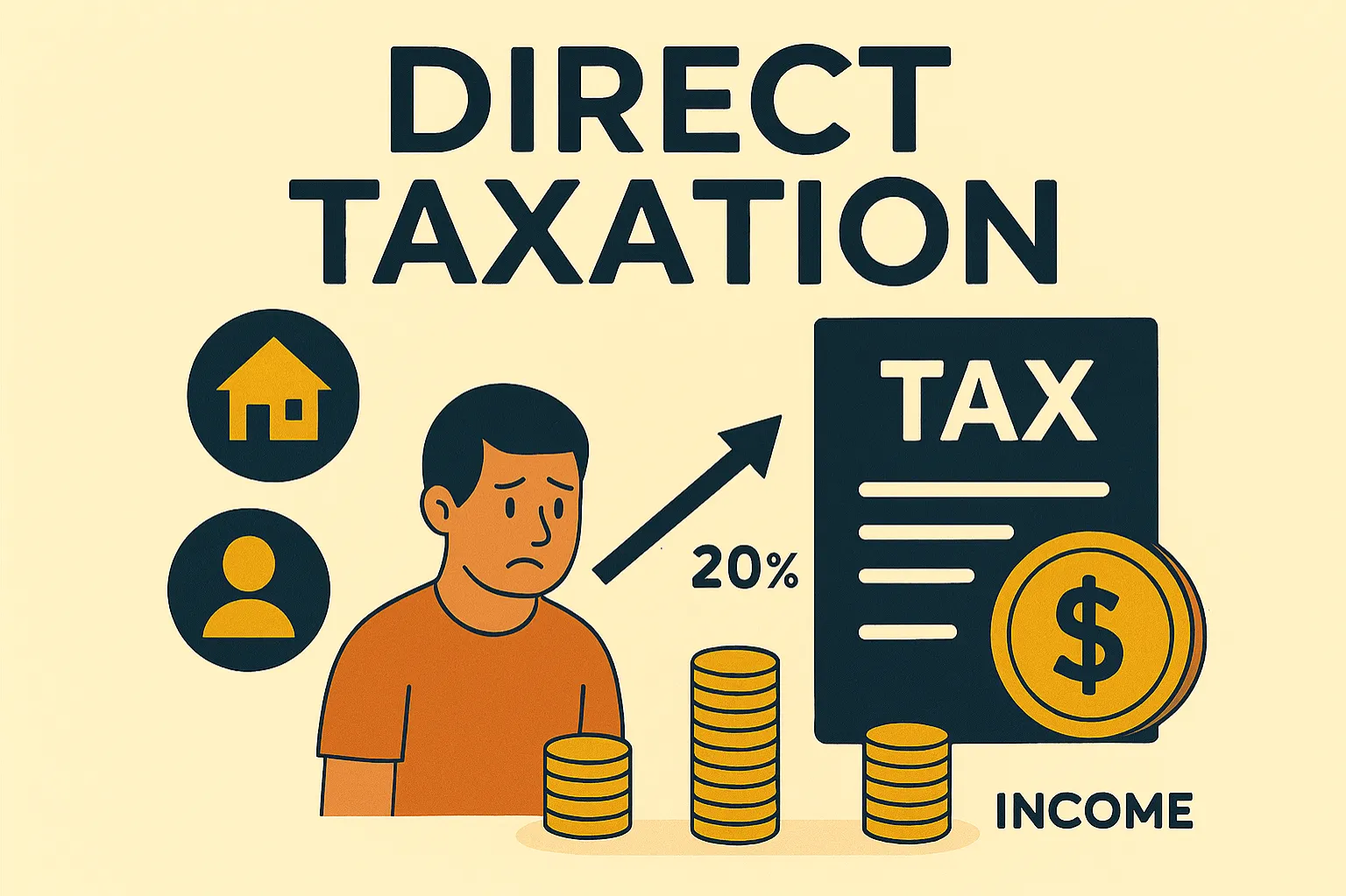 Direct taxation: Taxes levied directly on income or wealth.