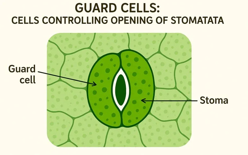 Guard cells: Cells controlling opening of stomata