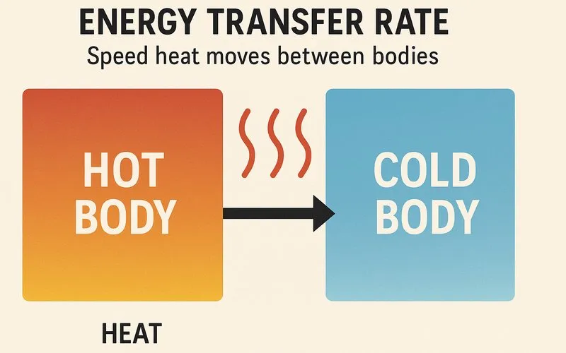 Energy transfer rate: Speed heat moves between bodies