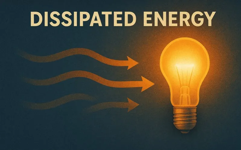 Dissipated energy: Energy that is spread out and lost to the surroundings, usually as heat