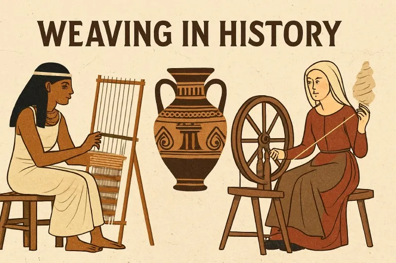 Weaving: The process of forming fabric by interlacing threads on a loom