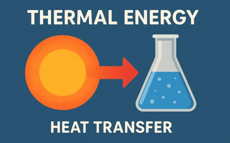 Thermal energy: Heat energy due to the movement of particles