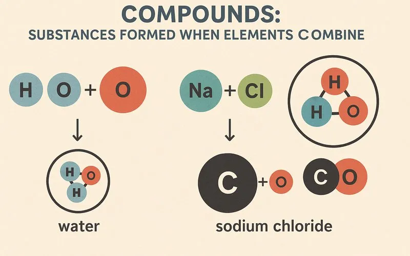 Compounds: Substances formed when elements combine