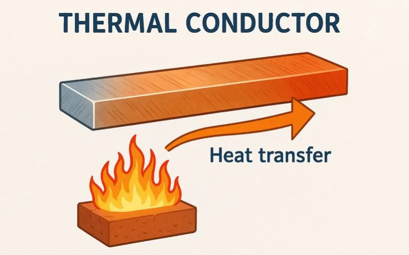 Thermal conductor: Material that transfers heat quickly