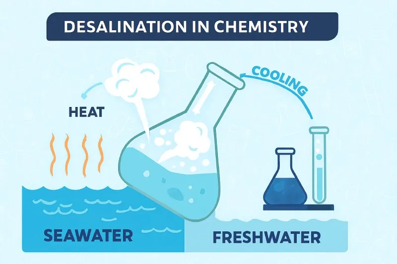 Desalination: The removal of salt from seawater to produce fresh water